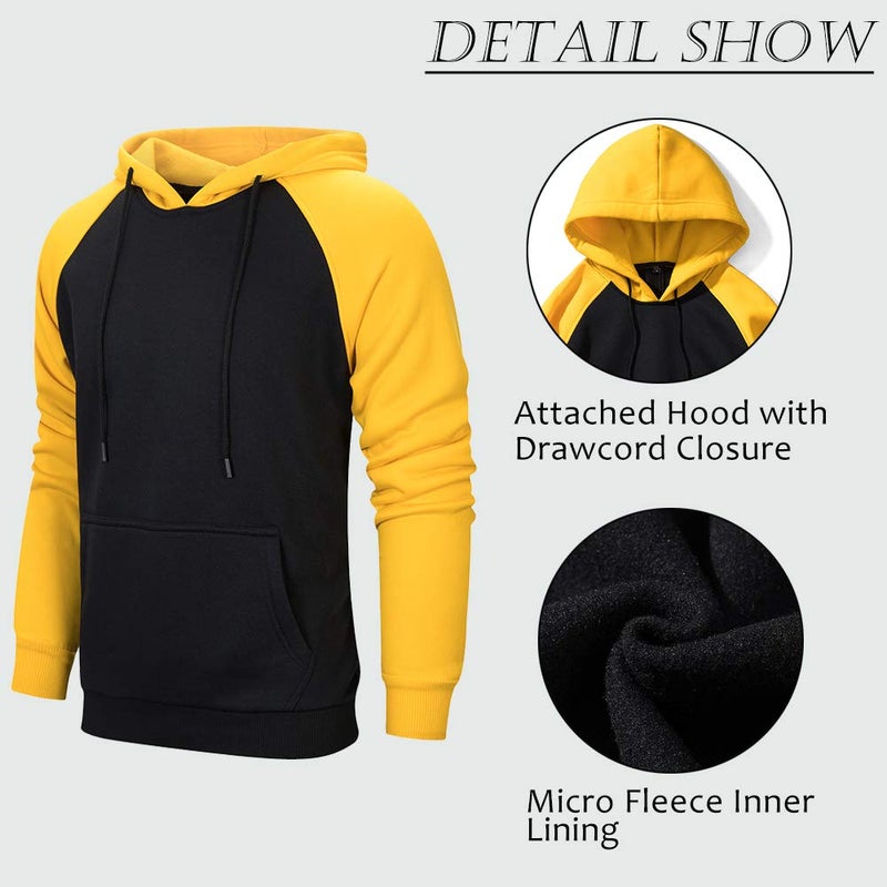 DUOFIER Hoodies for Men Pullover Hooded Sweatshirt with Kangaroo Pocket, 39Black-L - Image 4